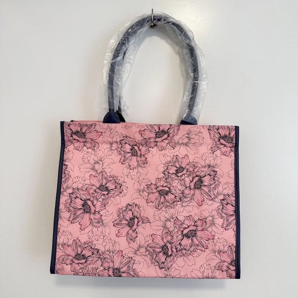 Victoria's Secret Pink & Gray Floral Tote Bag